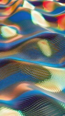 Wall Mural - flowing fabric surface is covered with bright geometric patterns