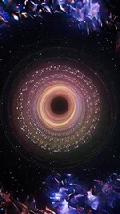 Wall Mural - shining nebula ring floats and rotates in the dark universe