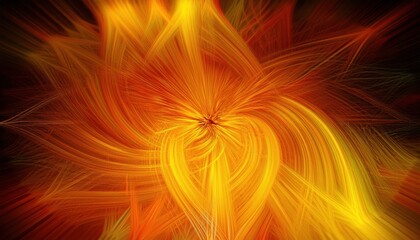 Aufkleber - vibrant abstract fiery swirl in glowing orange and yellow lines for digital art, web background, branding, or print design

