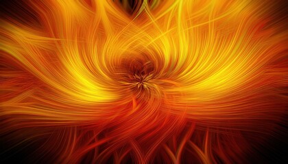 Aufkleber - vibrant abstract fiery swirl in glowing orange and yellow lines for digital art, web background, branding, or print design

