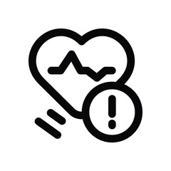 heart attack line icon. clean and minimalist vector icon for websites, mobile apps, presentations, a