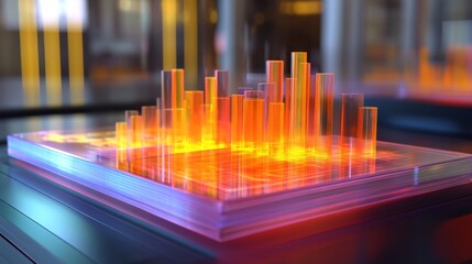 Leinwandbilder - A concept image of an AI-powered system generating a real-time D bar graph with predictive analytics