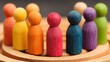 © KohXD - Group of wooden people symbolizing unity and collaboration in leadership goals and strategic objectives for team success