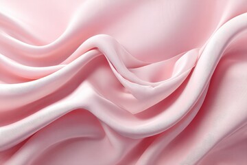 Poster - Soft pink silk fabric draped gracefully, showcasing elegant folds and texture suitable for fashion design or home decor