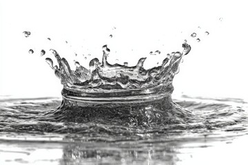 Poster - Water splash creates stunning droplets in a clear setting during daytime