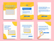 © Adi - yellow blue social media tutorial, tips, trick, did you know post banner layout template set with torn and sticky paper note clips design element