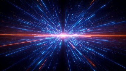 Wall Mural - Abstract digital burst of light and color radiating outwards