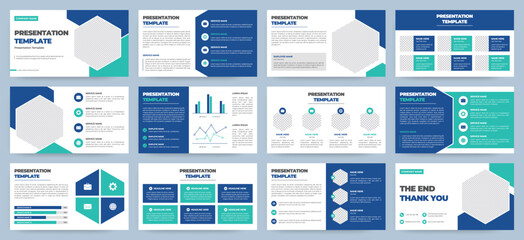 Wall Mural - modern presentation slide templates. infographic elements template set for web, print, annual report
