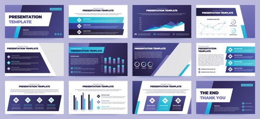 Wall Mural - modern presentation slide templates. infographic elements template set for web, print, annual report