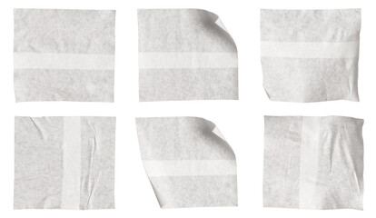 Aufkleber - Set of white banners paper stickers sheets, Copy space for text preview tags labels elements design, isolated on white background, png