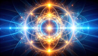 Wall Mural - Cosmic Energy Orb with Abstract Art.