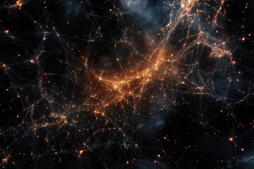 Wall Mural - exploring the intricate network of connections amid cosmic interference in deep space, network of co