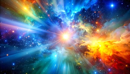 Wall Mural - Cosmic Nebula with Starburst, and Space.