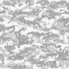 Leinwandbilder - Black and white dots camouflage seamless pattern. Vector  illustration.