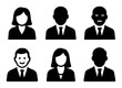 © Crispline Design - Silhouette icons of business professionals in formal attire