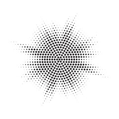 Fototapete - Burst Halftone light effect. Glowing light burst. abstract grunge halftone dots background. Vector illustration.