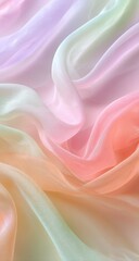 Aufkleber - Pastel Fabric Waves in Soft Light, Ideal for Fashion Design and Delicate Texture Advertisement, Conveying Serenity and Tranquility : Generative AI