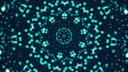 Wall Mural - glowing mandala 4k video loop - abstract particle mosaic background animation