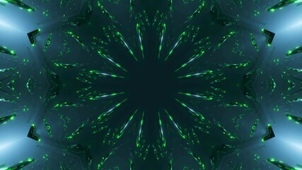Canvas Print - abstract hypnotic kaleidoscope motion background, 4k seamless vj loop