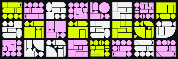 Set of bento style layout. Vector illustration