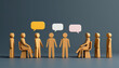 © Hathairat - Business discussion represented with abstract figures engaging in conversation, showcasing teamwork and collaboration
