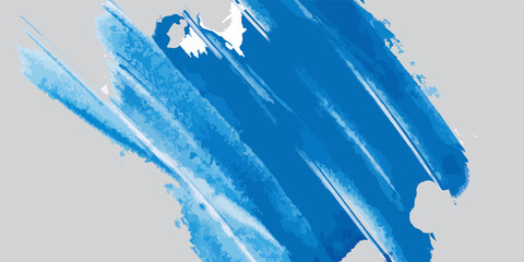 Wall Mural - Bold grainy blue brush stroke with spray and grunge texture. Hand drawn distress damaged edges vintage template or banner. Vector grunge texture, retro background for banner.