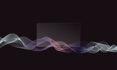 Wall Mural - Glassmorphism style website page with abstract waves