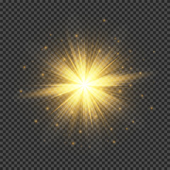 Wall Mural - light effect of orange lens flares