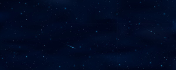Wall Mural - abstract starry sky with falling asteroids. universe background with shimmering stars. deep cosmos a