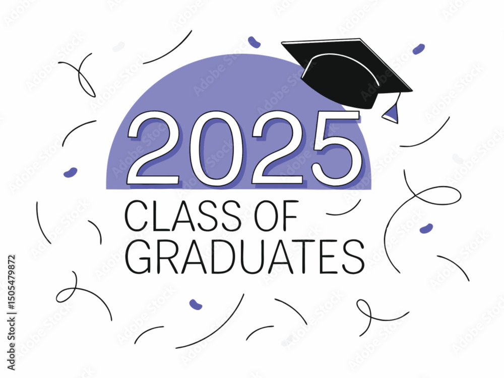 Class of 2025 Congrats on th greeting sign with the acad cap and ...
