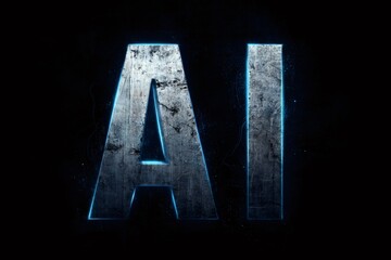 Leinwandbilder - Artificial intelligence glowing in dark background representing machine learning