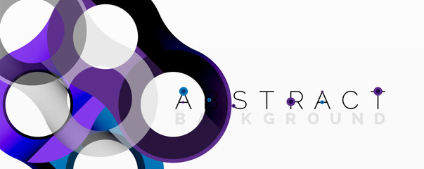 Aufkleber - Modern design. Overlapping circles create vibrant, dynamic composition. Purple, blue, gray hues dominate white space.