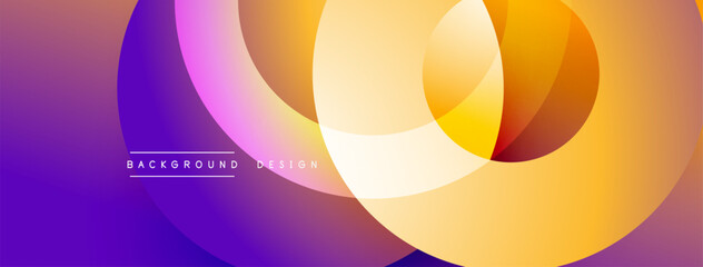 Poster - Abstract colorful circles overlap creating vibrant gradient background. Modern design elements suggest creativity, energy, innovation.