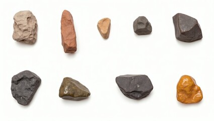Leinwandbilder - collection of various rocks with unique shapes, textures, and colors