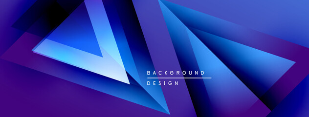 Wall Mural - abstract geometric shapes overlap, creating vibrant blue, purple gradients. modern design elements s