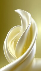 Wall Mural - abstract background, delicate olive fluid waves in monochrome, dynamic flowing design