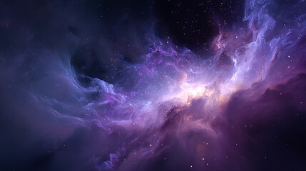 A beautiful nebula in space with stars, cosmic dust, and light creating an abstract and artistic galaxy background