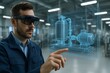 © Rhallyson - Augmented reality industrial design engineer using ar glasses for product development process flow chart on transparent background