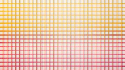 Wall Mural - Horizontal pink and yellow striped grid with a soft white background, minimalist