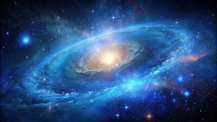 Wall Mural - Cosmic Night Sky with Blue Nebula , universe, dark matter,  universe, dark matter, space