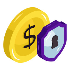 Wall Mural - A premium download icon of financial security 
