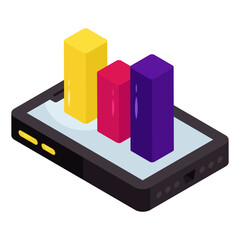 Wall Mural - a premium download icon of mobile data analytics