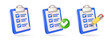 © lightgirl - Checklist icons 3d set. Clipboard checklist or document collection. Checkmark, pencil, task management todo checklist. education or medical assignment exam Vector illustration