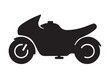 © Saima - Motorcycle Silhouette Icon – Black Touring Bike Vector Isolated on White Background