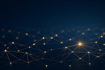 Wall Mural - abstract network of glowing light connections on dark background illustrating digital communication 