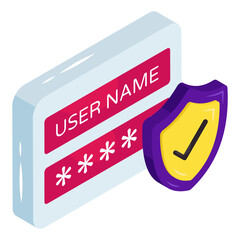 Wall Mural - Trendy design icon of secure login 