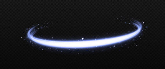 Wall Mural - glowing motion lines with a sparkling round flow effect. magical particles create a cosmic trail, is