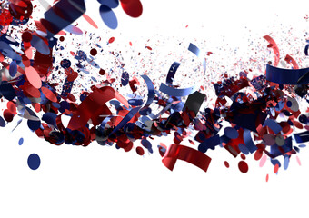 Aufkleber - Red Blue Confetti Explosion Stock Photo
