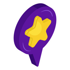 Wall Mural - star inside placeholder, icon of favorite location