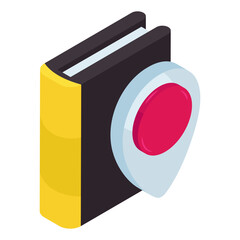 Wall Mural - booklet with placeholder, icon of book location